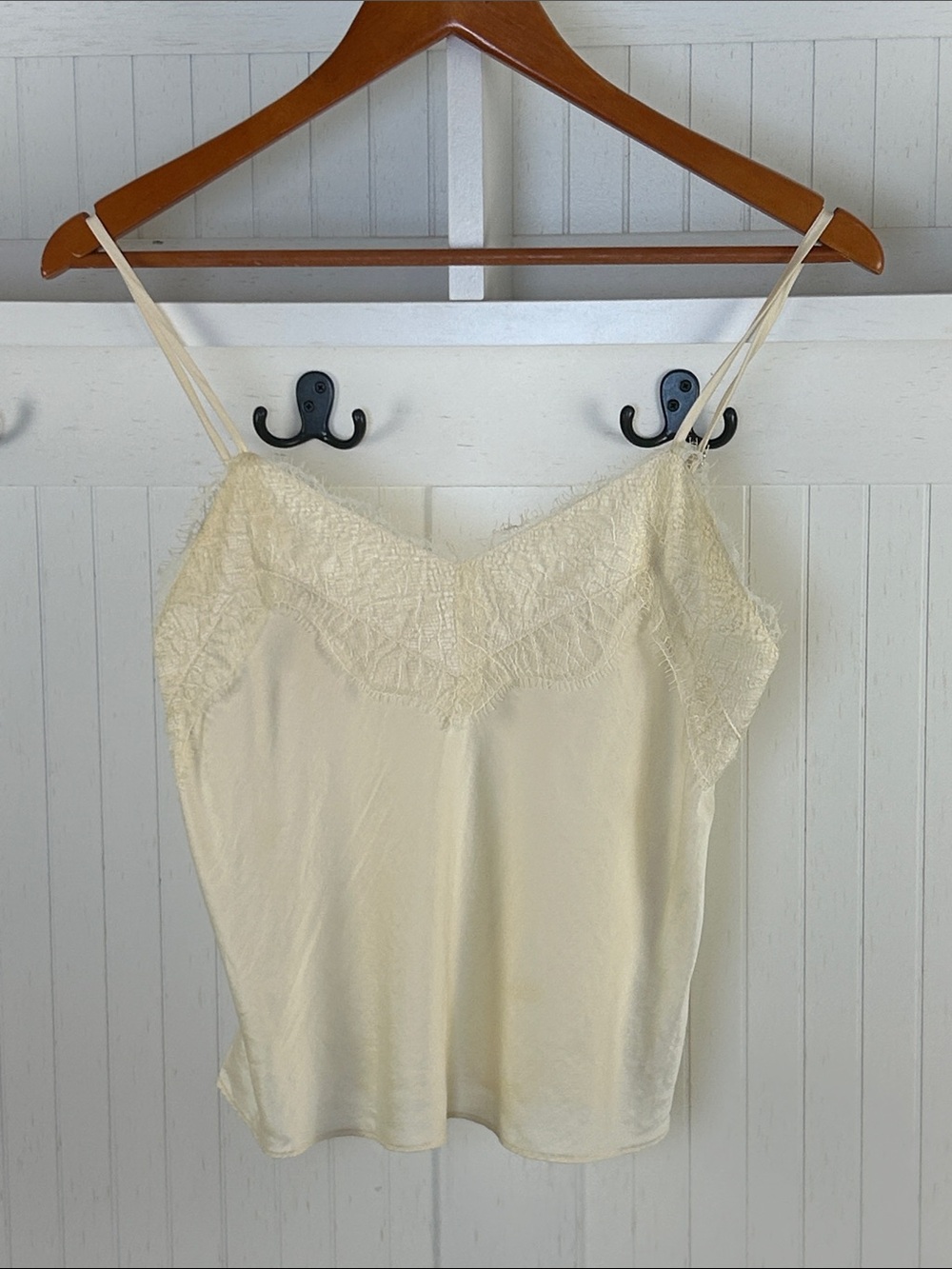 Sablyn Silk Lace Camisole Ivory Cream Cami Top XS